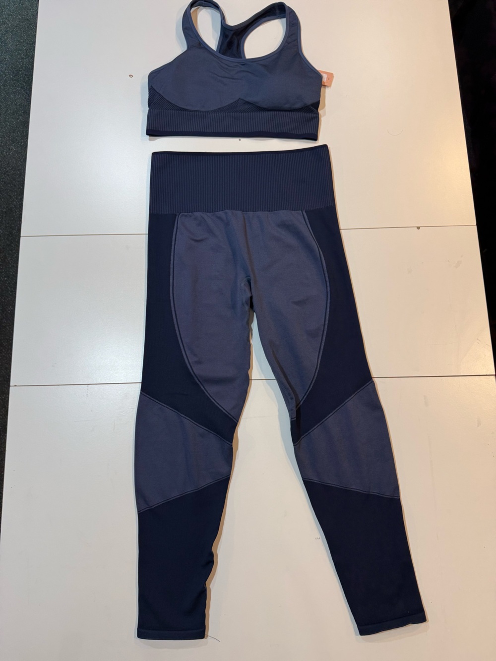 ThirdLove Navy and Dark Blue Two-Tone Legging Set NWT
